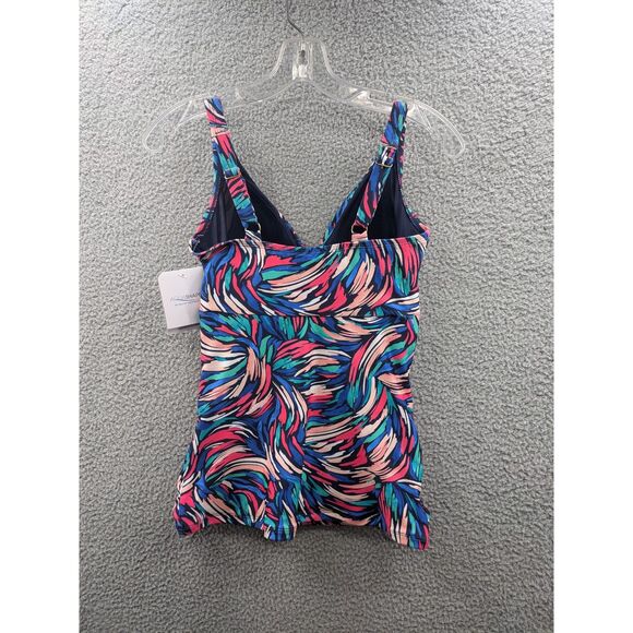*NEW* Dolfin Aquashape Women's Wrap Front Tankini Top Bliss Print sz Small - Picture 4 of 13